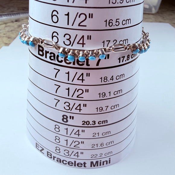 Native American Zuni Snake Eye Sleeping Beauty Turquoise Panel Vintage Bracelet - Picture 5 of 10